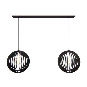 Circulo Lampenset 50 cm Zwart met Zwarte plafondplaat - productfoto