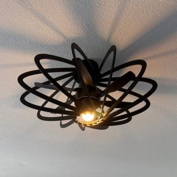 Plafond ventilator-lamp 55 cm in Zwart Staal - sfeerfoto