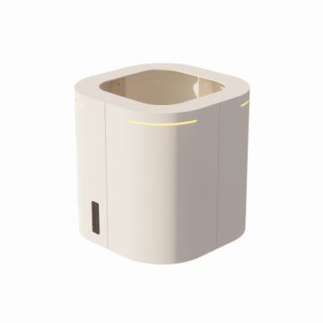 Design plantenbak afgeronde randen Wit 45 cm - zijaanzicht