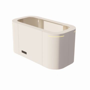 Design plantenbak afgeronde randen Wit Gepoedercoat staal 90 cm - zijaanzicht
