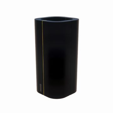 Design plantenbak afgeronde randen Zwart Gepoedercoat staal 45x45x90 cm - zijaanzicht
