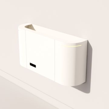 Wandplantenbak afgeronde randen Wit 90 cm - zijaanzicht
