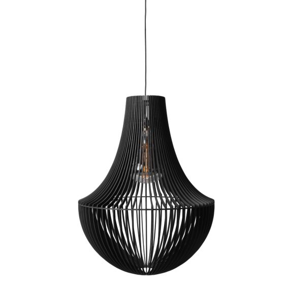 Grote kroonluchter hanglamp in het zwart